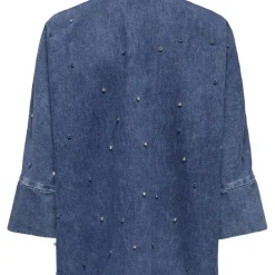 Chemise en jean oversize Grace bleu en coton Lina