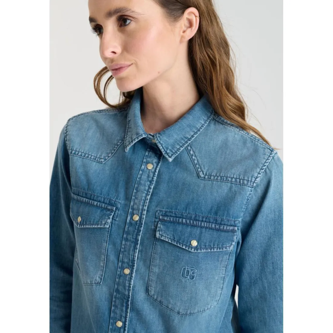 Chemise en jeans BARBARA bleu Kali