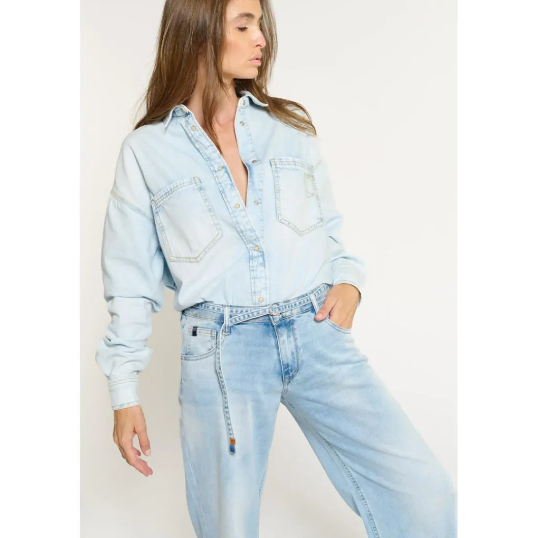 Chemise en jeans TULIPE bleu Vivi