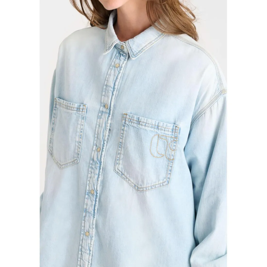 Chemise en jeans TULIPE bleu Vivi