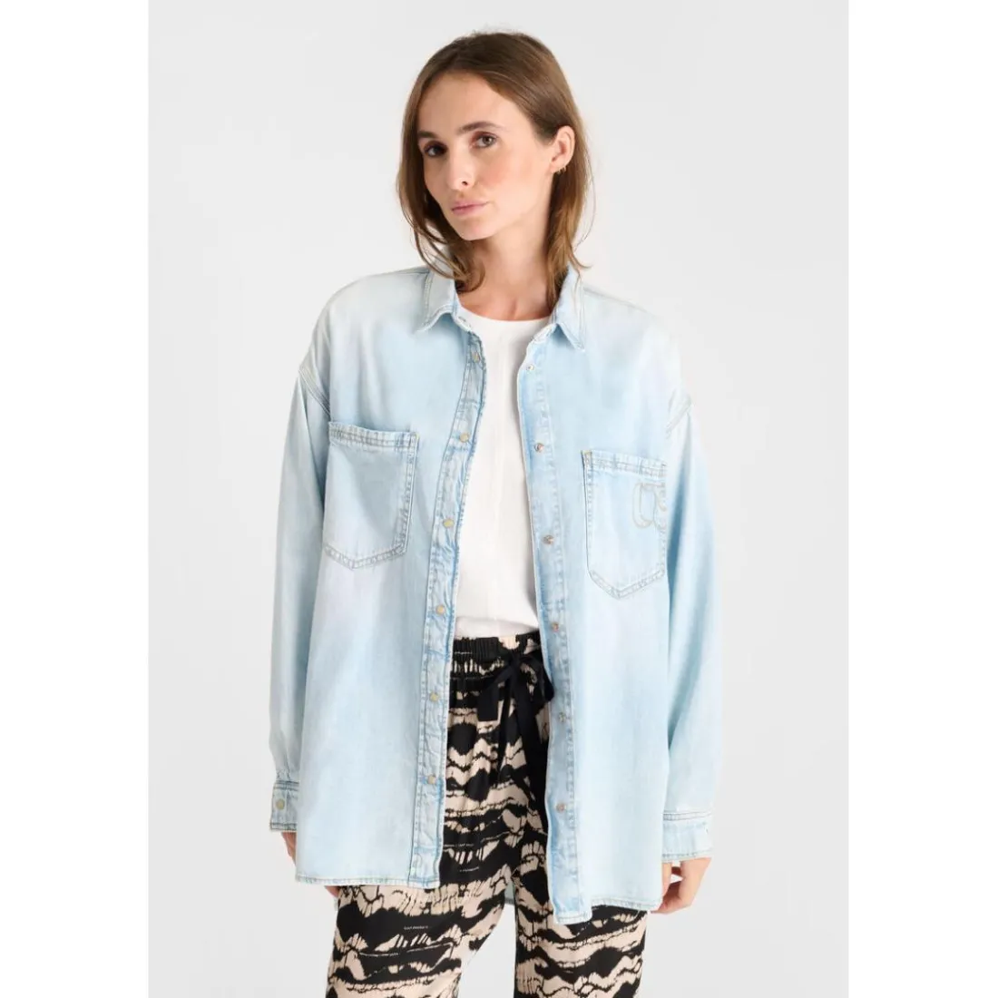 Chemise en jeans TULIPE bleu Vivi