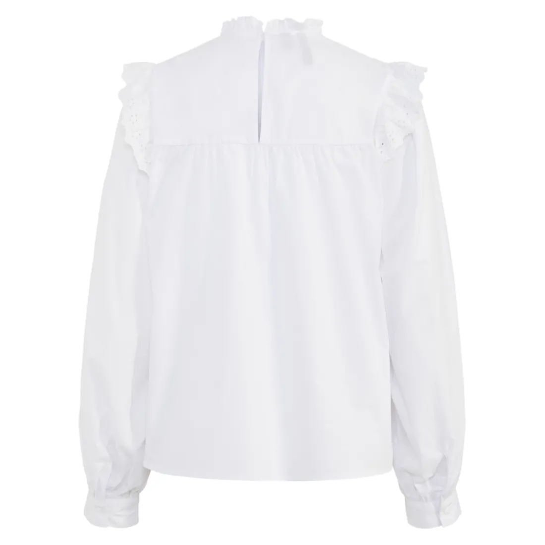 Chemise en popeline manches longues en coton Vela blanc Lucy
