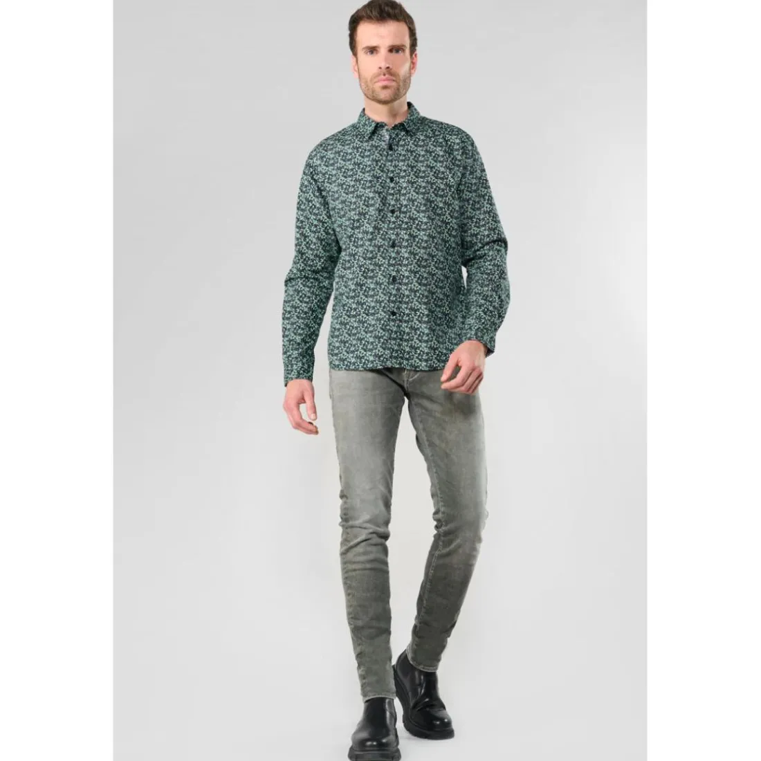 Chemise EVANS noir Alex en coton