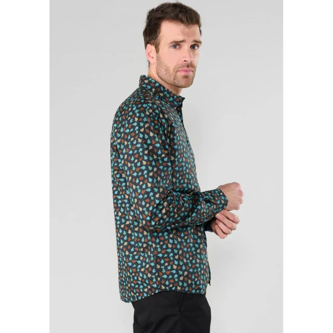 Chemise FEAL noir Dirk en coton