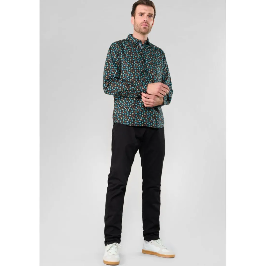 Chemise FEAL noir Dirk en coton