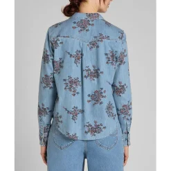 Chemise Femme Regular Western Shirt bleu ciel en coton
