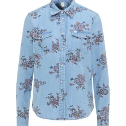 Chemise Femme Regular Western Shirt bleu ciel en coton