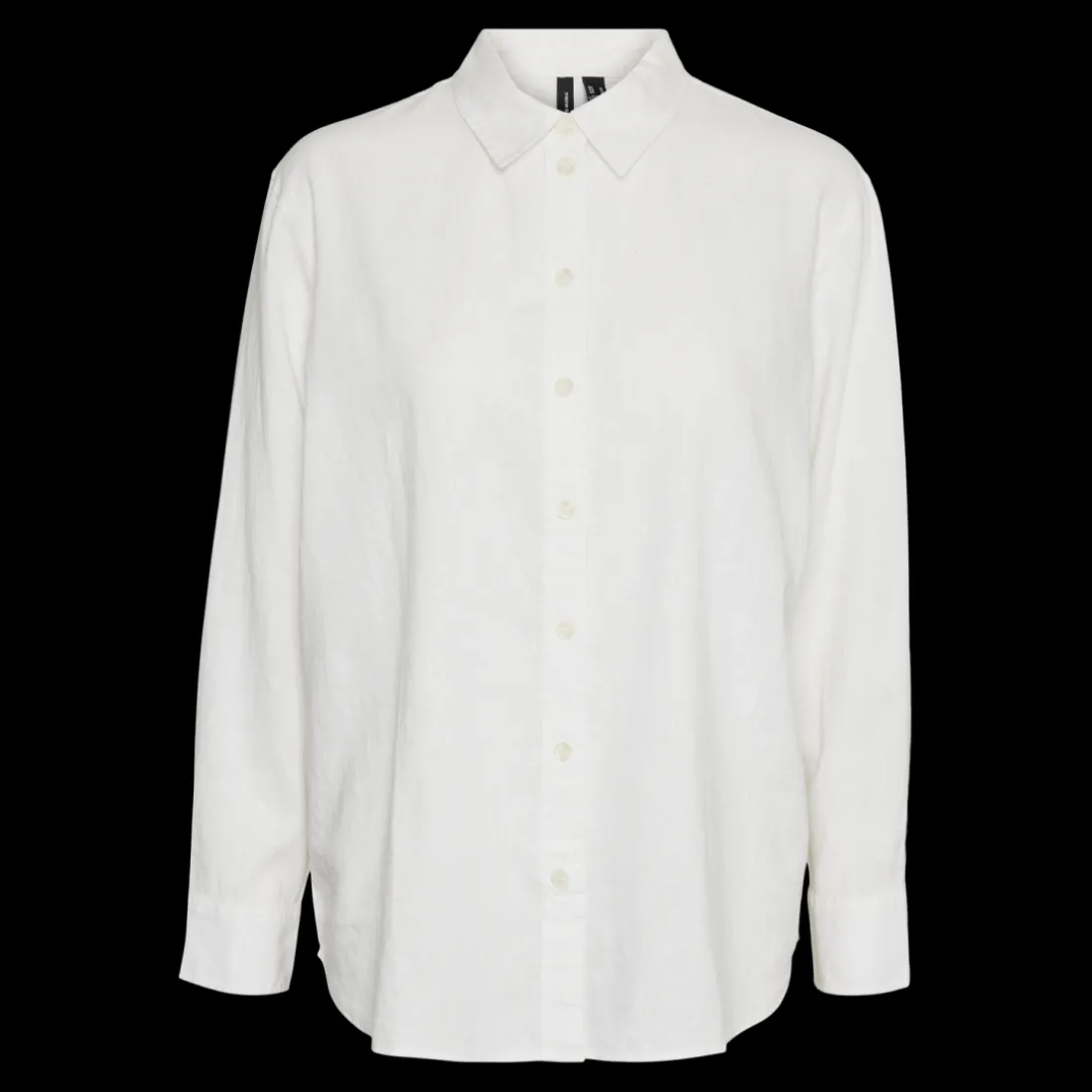 Chemise fermeture par bouton poignets boutonnés col chemise manches larges manches longues blanc en lin Eve
