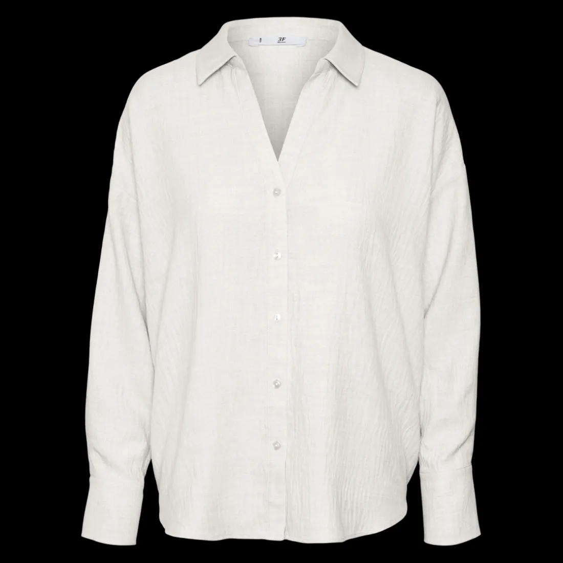 Chemise fermeture par bouton poignets boutonnés col chemise épaules tombantes manches longues blanc Nell