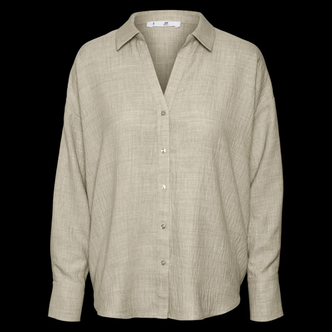 Chemise fermeture par bouton poignets boutonnés col chemise épaules tombantes manches longues gris Lily