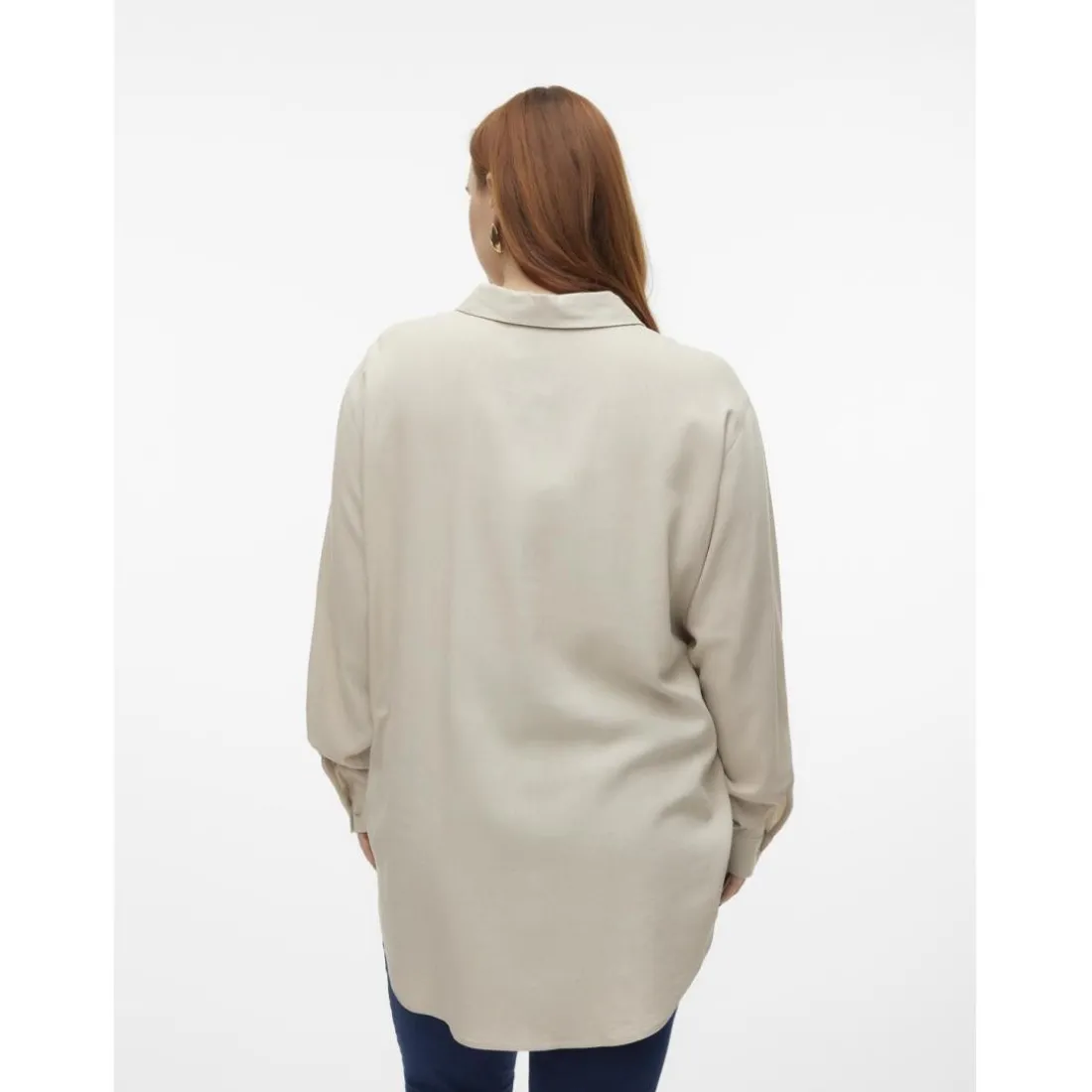 Chemise fermeture par bouton col chemise manches longues gris en viscose Vivi