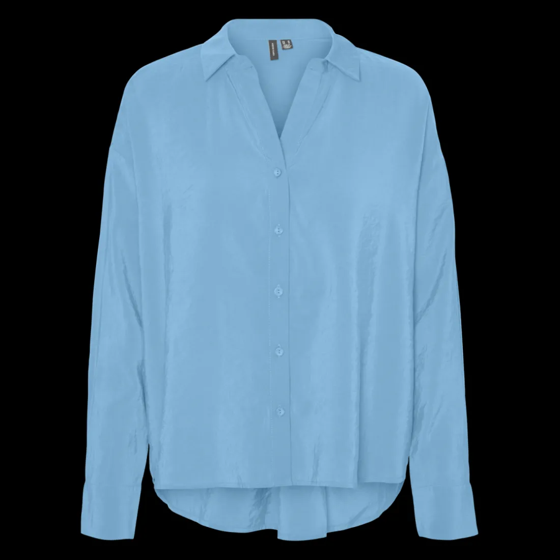 Chemise fermeture par bouton poignets boutonnés col chemise manches longues bleu Wren en coton