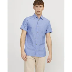 Chemise homme bleu petrole en coton
