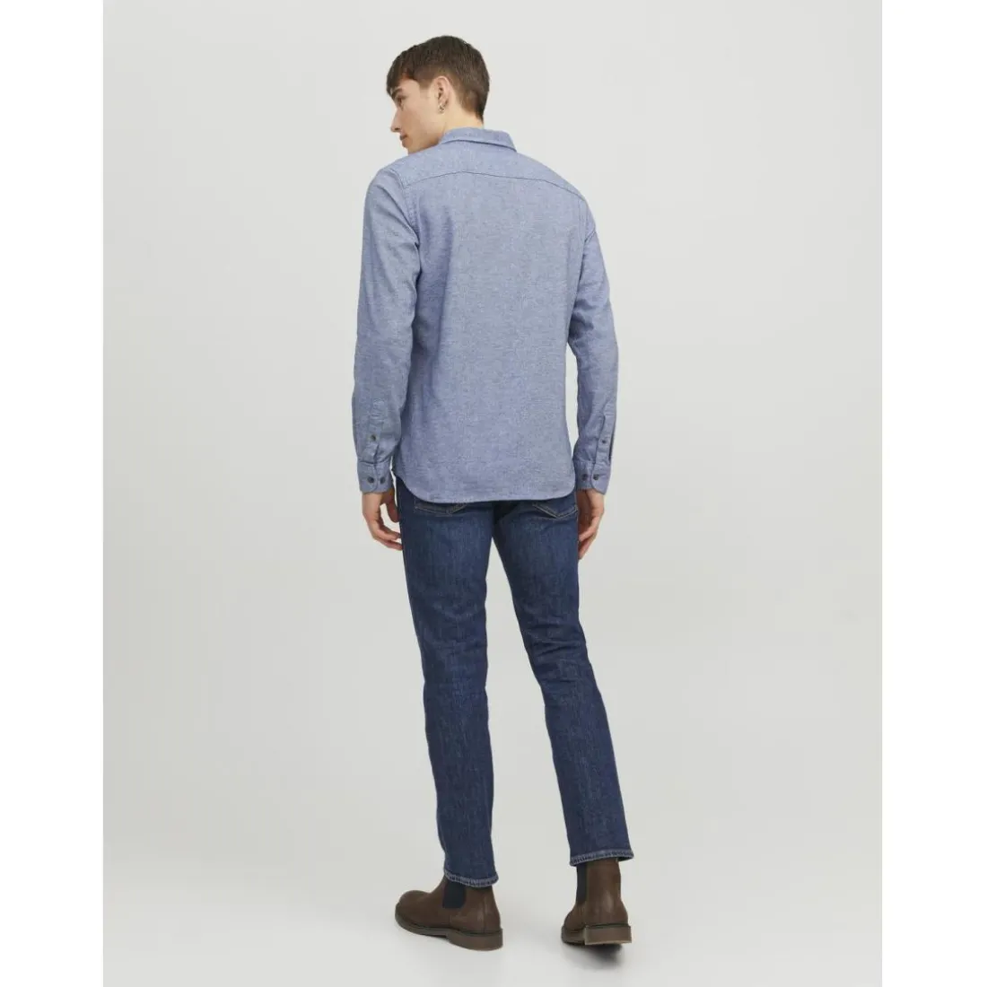 Chemise homme gris en coton Axel