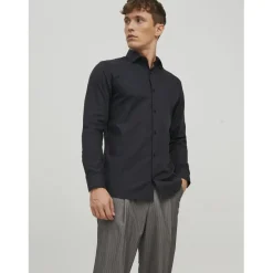 Chemise homme noir en coton Ivan