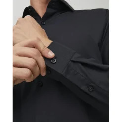 Chemise homme noir en coton Ivan