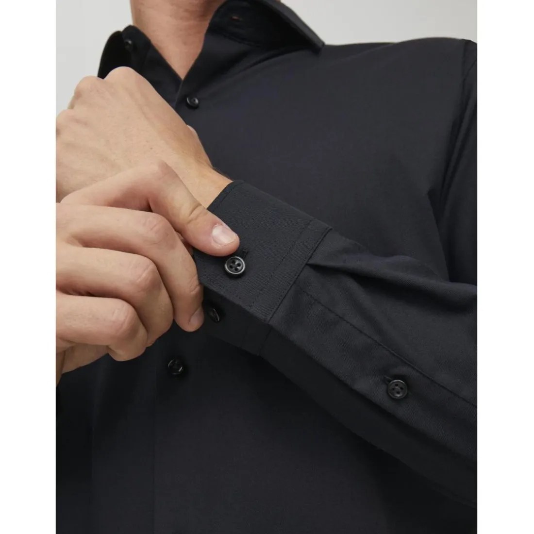 Chemise homme noir en coton Ivan