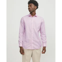 Chemise homme rose clair en coton