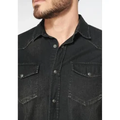 Chemise Juanito en jeans noir délavé