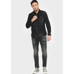Chemise Juanito en jeans noir délavé