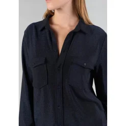 Chemise Kelya bleu nuit irisé en nylon