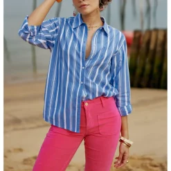 Chemise MAEVE - Rayure Bleu en coton