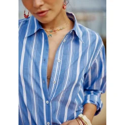 Chemise MAEVE - Rayure Bleu en coton
