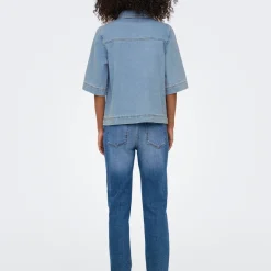 Chemise manche courte en Jean ONLBELLE - Bleu Clair Kaye