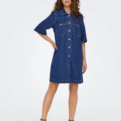 Chemise manche courte en Jean ONLBELLE - Bleu Pia