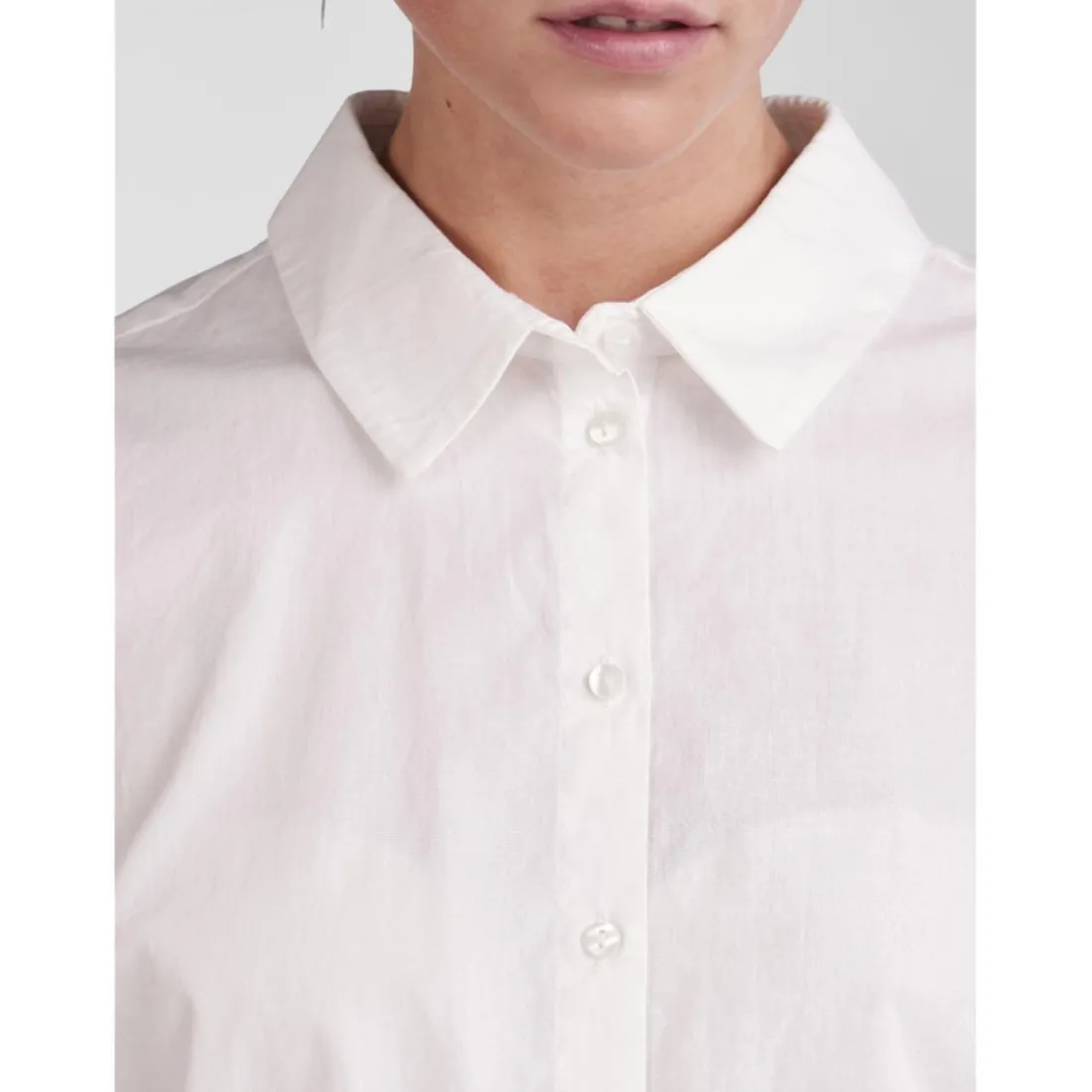 Chemise manches classiques manches longues blanc en coton