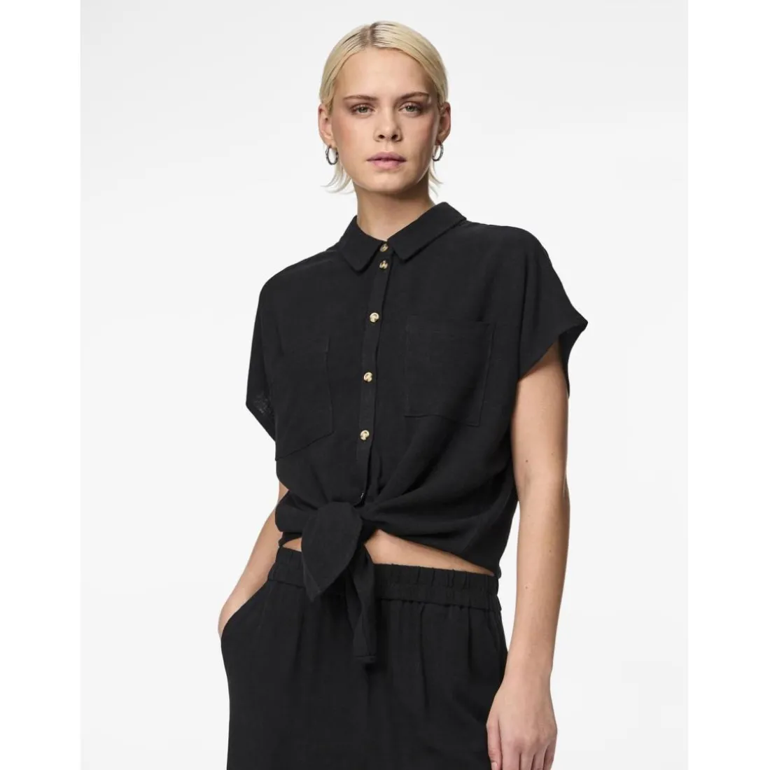 Chemise manches courtes en viscose Vinsty noire Zola