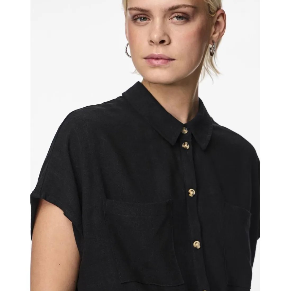 Chemise manches courtes en viscose Vinsty noire Zola