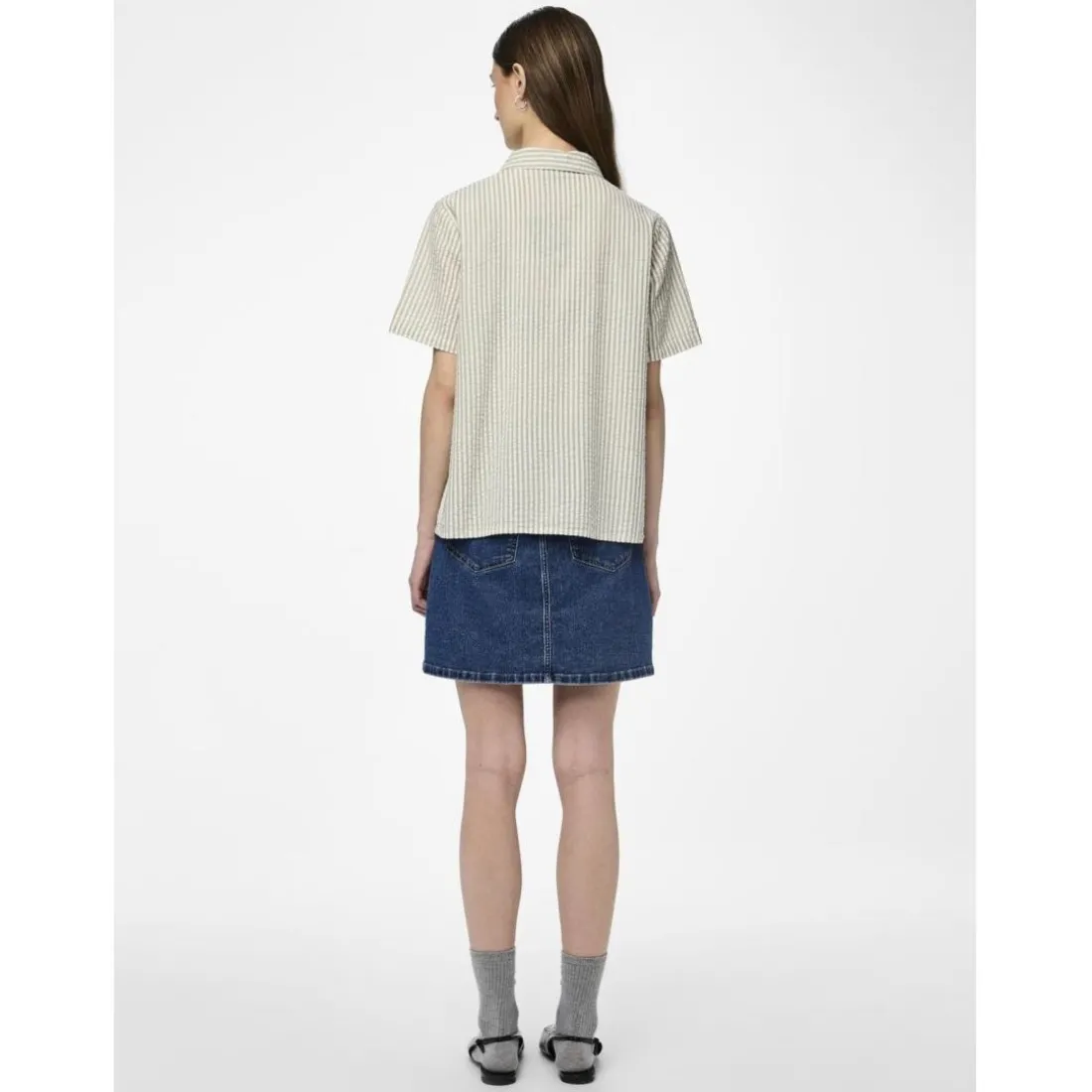 Chemise manches courtes Sally vert en coton Bella