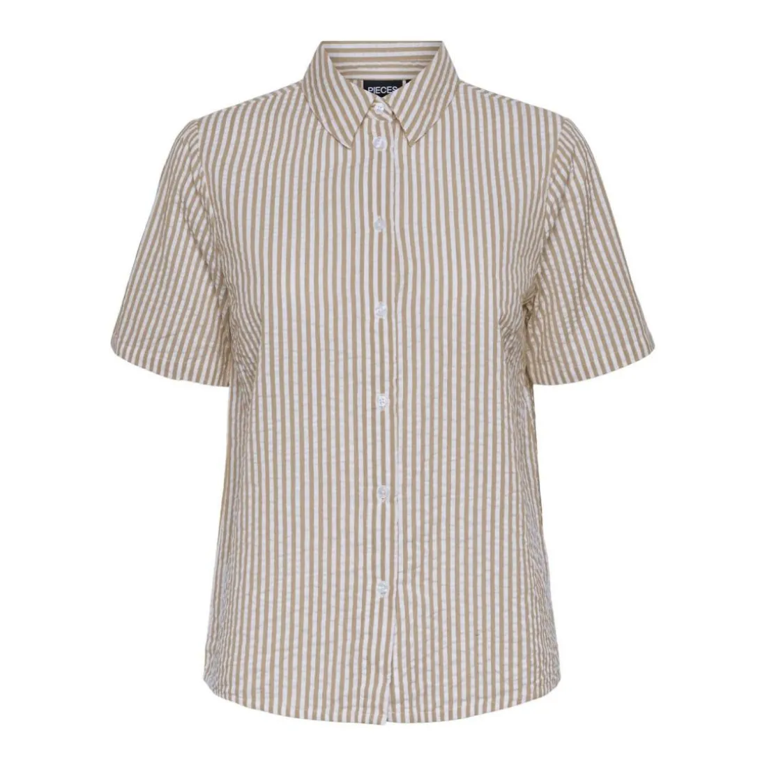 Chemise manches courtes Sally beige en coton Ava