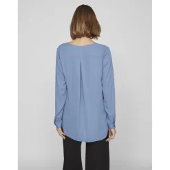 Chemise manches longues bleu Ana