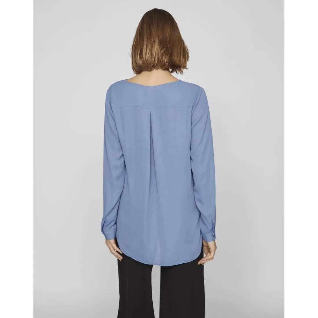 Chemise manches longues bleu Ana