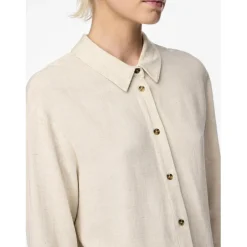 Chemise manches longues beige ficelle en viscose Vinsty Bree