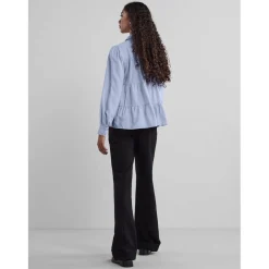 Chemise manches longues bleu en viscose