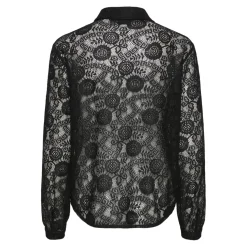 Chemise manches longues en dentelle Colline noir Clio