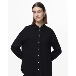 Chemise manches longues noir en viscose Vinsty Sara