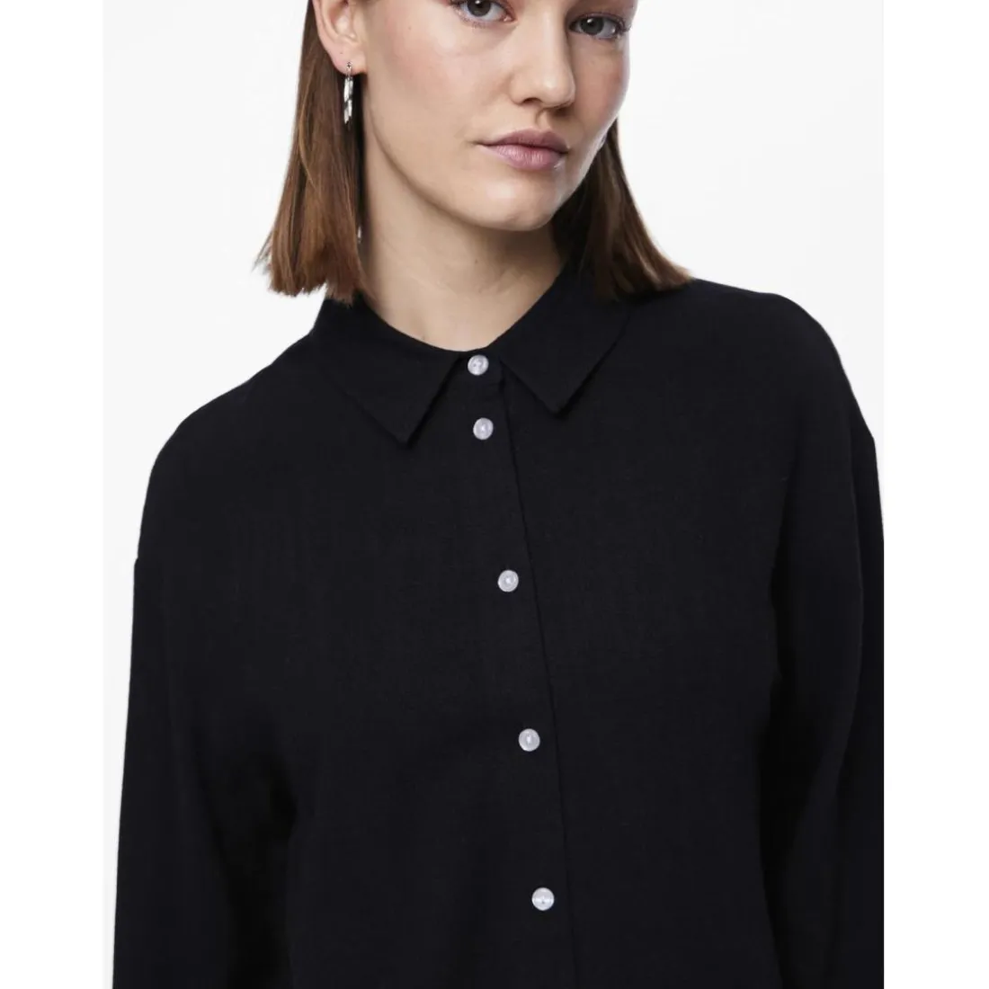 Chemise manches longues noir en viscose Vinsty Sara