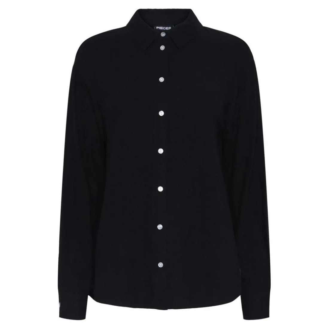 Chemise manches longues noir en viscose Vinsty Sara