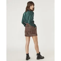 Chemise manches longues satinée vert en viscose