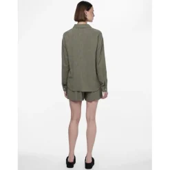 Chemise manches longues verte en viscose Vinsty Elise