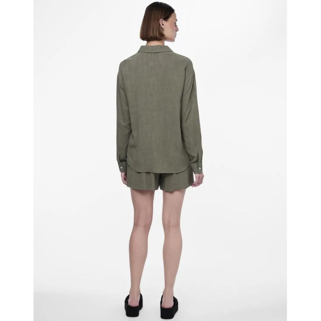 Chemise manches longues verte en viscose Vinsty Elise