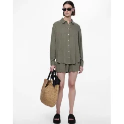 Chemise manches longues verte en viscose Vinsty Elise