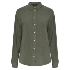 Chemise manches longues verte en viscose Vinsty Elise