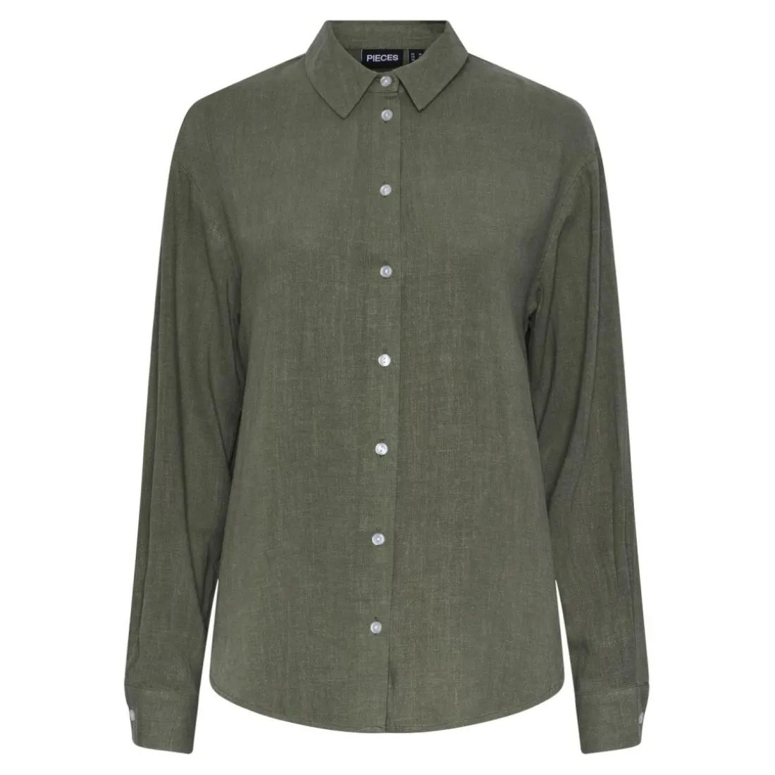 Chemise manches longues verte en viscose Vinsty Elise