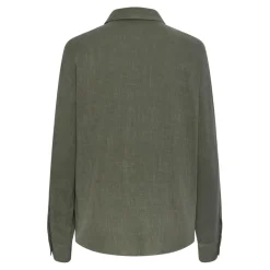 Chemise manches longues verte en viscose Vinsty Elise