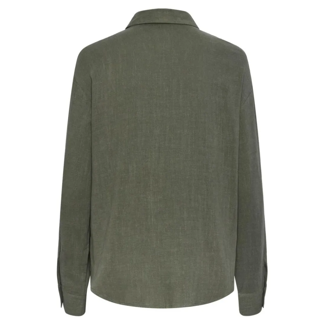Chemise manches longues verte en viscose Vinsty Elise
